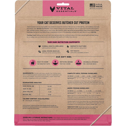 Vital Essentials Freeze Dried Soft Nibs Chicken Raw Cat Food 12oz - Poudre Pet & Feed Supply 2